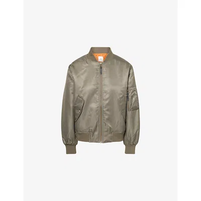 Anine Bing Womens Army Green Leon Relaxed-fit Shell Jacket In Gray