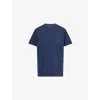 Anine Bing Womens Washed Navy Lili Monogram Cotton-jersey T-shirt In Blue