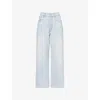 Anine Bing Womens Ultra Bleached Manon Wide-leg Denim Jeans