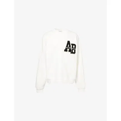 Anine Bing Womens Off White Miles Oversized Cotton-fleece Sweatshirt