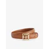 Anine Bing Womens Cognac Monogram Leather Belt In Brown