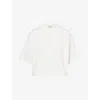 Anine Bing Womens Ivory Myers Cropped Cotton-jersey T-shirt In White