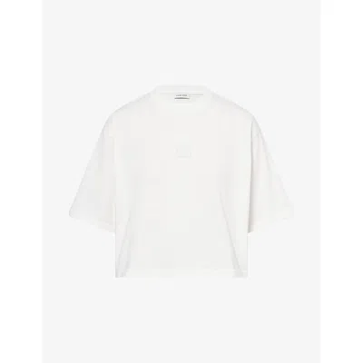 Anine Bing Womens Ivory Myers Cropped Cotton-jersey T-shirt In White