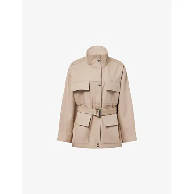 Anine Bing Womens  Odin Flap-pocket Cotton Jackets In Beige