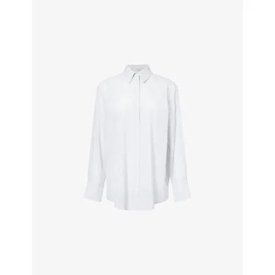 Anine Bing Womens Multi Plaza Striped Cotton Shirt In White