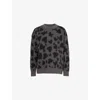 Anine Bing Womens  Sydney Heart-pattern Long-sleeve Alpaca-blend Knitted Jumper In Black/grey