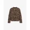 Anine Bing Womens Black And Brown Leopard Sydney Round-neck Stretch-wool Blend Jumper In Brown