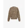 Anine Bing Miles Sweatshirt In Black And Brown Leopard In Brown