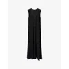 Anine Bing Womens Black Constance Plissé Woven Maxi Dress