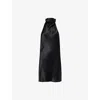 Anine Bing Womens Black Eliana Halterneck Silk Mini Dress In Black