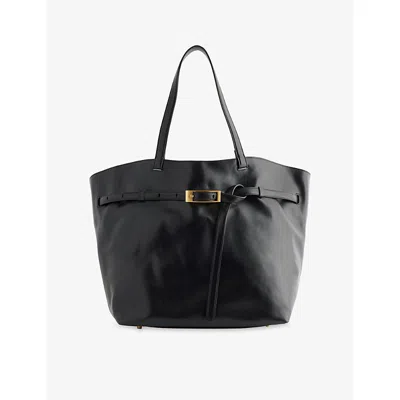 Anine Bing Womens Black Elly Buckle Leather Tote
