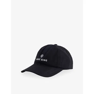 Anine Bing Womens Black Jeremy Brand-embroidery Cotton Baseball Cap In Pink
