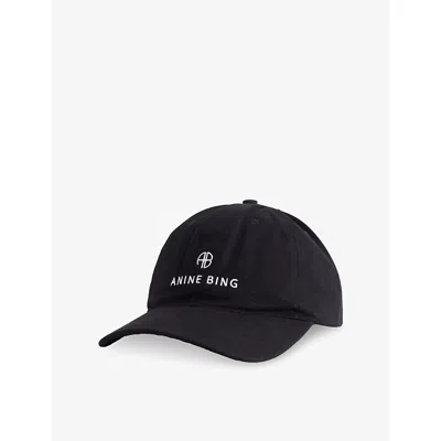 Anine Bing Womens Black Jeremy Cotton Baseball Cap