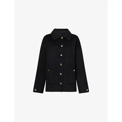 ANINE BING WOMENS BLACK LUCA RELAXED-FIT WOOL AND CASHMERE JACKET