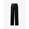 Anine Bing Womens Black Manon Leather-blend Trousers In Black