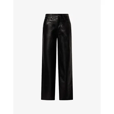 Anine Bing Womens Black Manon Leather-blend Trousers