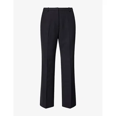 Anine Bing Womens Black Thomas Straight-leg Wool-blend Trousers