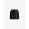 Anine Bing Tierra Sequin Embellished Mini Skirt In Black