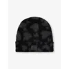 Anine Bing Elia Beanie In Black And Grey Heart In Black