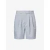 Anine Bing Womens Blue Carrie Tailored Pleated Woven Shorts