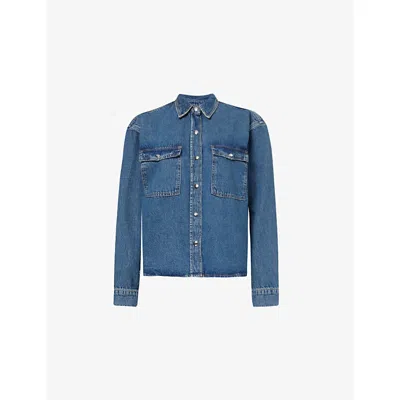 Anine Bing Paxton Denim Shirt In Blue