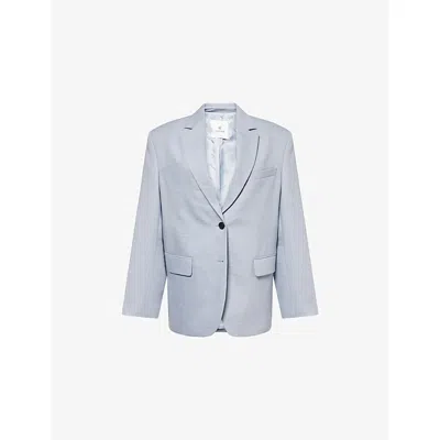 Anine Bing Quinn Blazer In Steel Blue