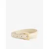 Anine Bing Womens Bone Crinkled Patent Nicola Leather Belt In Gold