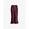 Anine Bing Bar Silk High-waisted Skirt In Bordeaux
