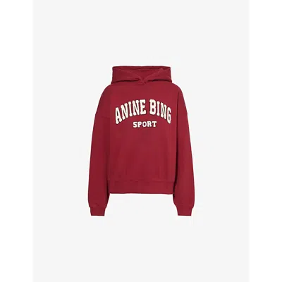 Anine Bing Alec Logo Hoodie In Red