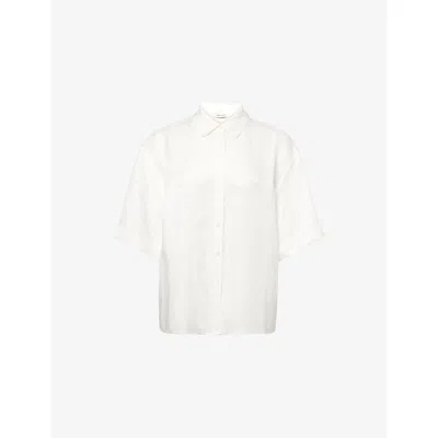 Anine Bing Womens Ivory Coco Relaxed-fit Woven Shirt In Brown