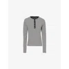 Anine Bing Alessia Long Sleeve Tee In Cream And Black Stripe In Cream/black