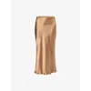 Anine Bing Womens Dark Green Bar Silk Maxi Skirt In Dark Green