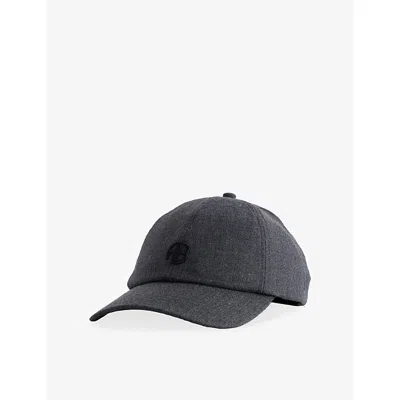 Anine Bing Womens Dark Heather Grey Jeremy Brand-embroidery Wool Baseball Cap In Gray