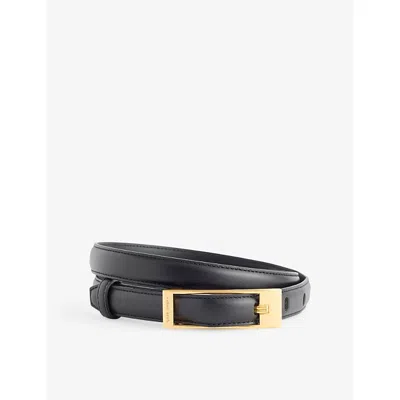 Anine Bing Womens Elly Smooth Leather Belt Black Xs