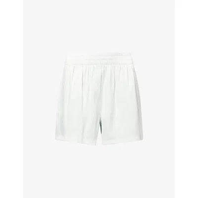 Anine Bing Womens Green Kam High-rise Woven Shorts Xs In White