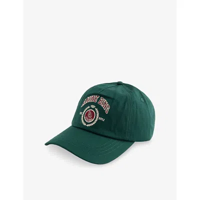 Anine Bing Womens Jeremy Logo-embroidered Cotton Baseball Cap Green