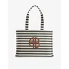 Anine Bing Womens Lara Cotton Tote Bag Black And Natural Stripe In Multi