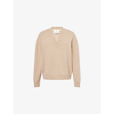 Anine Bing Womens Brown Lee V-neck Cashmere Jumper In Neutral