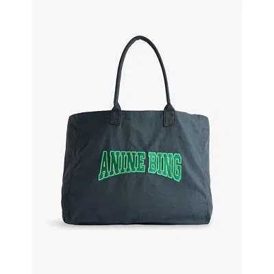 Anine Bing Womens Leo Canvas Tote Bag Black