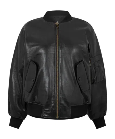 Anine Bing Womens Leon Bomber In Black