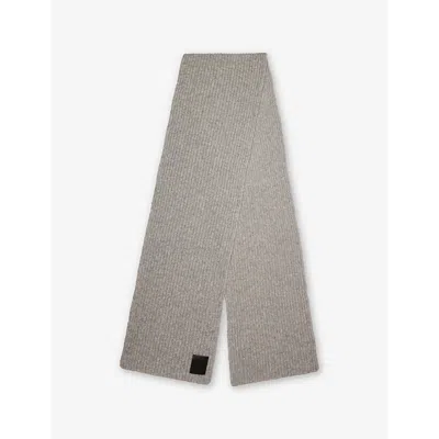 Anine Bing Womens Hannah Purl-knit Knitted Scarf Light Heather Grey