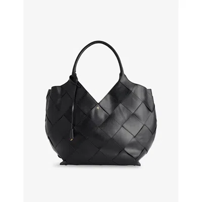 Anine Bing Womens Lili Braided Leather Tote Bag Black