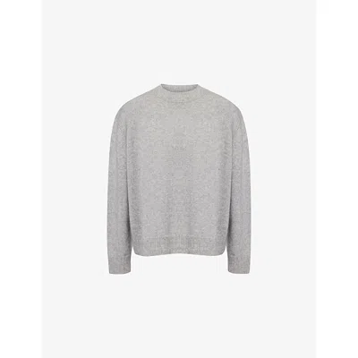 Anine Bing Womens Medium Heather Grey Lee Round-neck Cashmere Jumper Xs In Gray