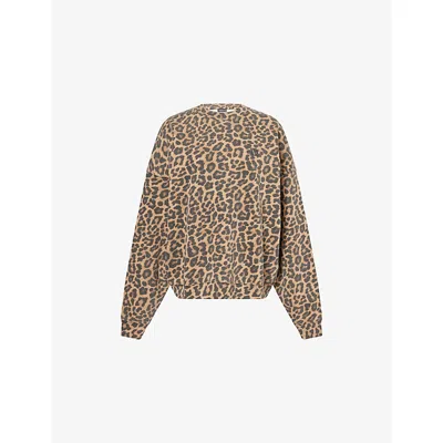 Anine Bing Womens Miles Leopard-print Cotton-jersey Sweatshirt In Multi