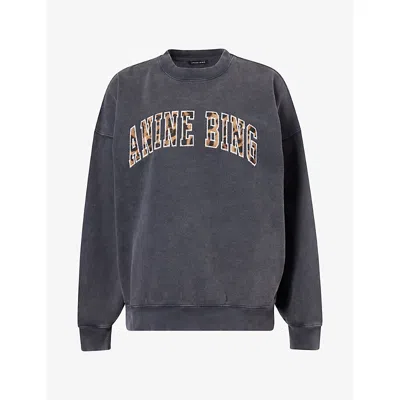 Anine Bing Womens Miles Oversized Cotton-jersey Sweatshirt Black