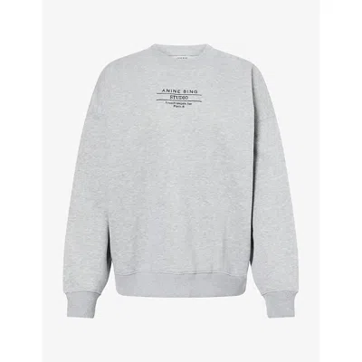 Anine Bing Womens Miles Relaxed-fit Cotton-blend Sweatshirt Grey In Gray