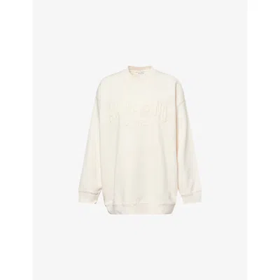 Anine Bing Womens Oatmeal Tyler Logo-embroidered Cotton Sweatshirt Xl