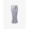 Anine Bing Womens Pastel Blue Bar Slim-fit Silk Midi Skirt In Blue