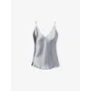Anine Bing Womens Pastel Blue Ellen Shoulder-straps Silk Top In Blue
