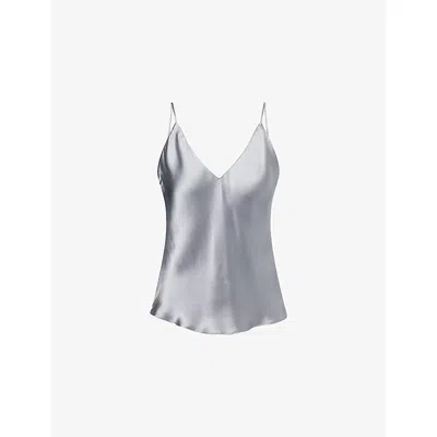 Anine Bing Womens Pastel Blue Ellen Shoulder-straps Silk Top